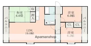 グランシエロ内坪井【3階】の間取り