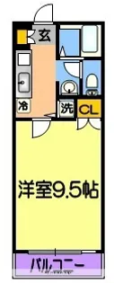 キザキパレス県庁東【4階】の間取り