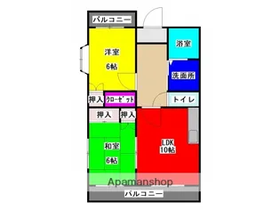 熊本県熊本市西区新土河原1丁目【マンション】の間取り