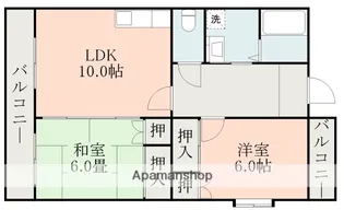 熊本県熊本市西区新土河原1丁目【マンション】の間取り