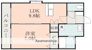 アイディーアル御領【201号室】の間取り