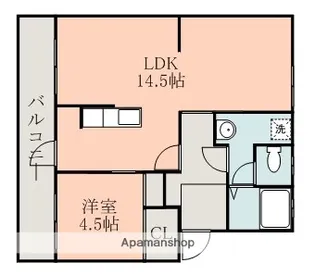 山王団地A棟【4階】の間取り