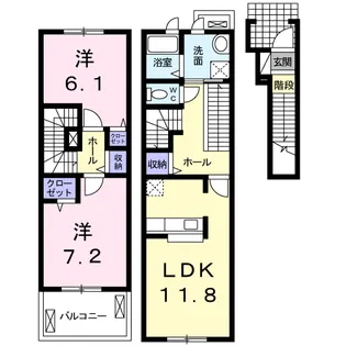 インプレスA【2階】の間取り