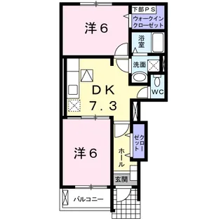 コリーヌA【1階】の間取り