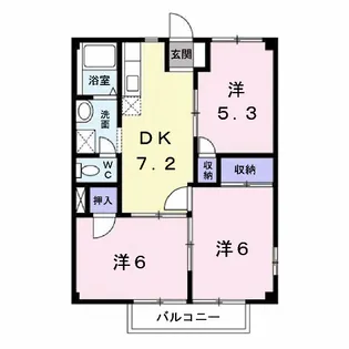 グリーンハイツK【2階】の間取り