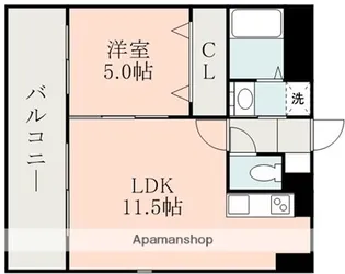 S−FORT熊本呉服町【4階】の間取り