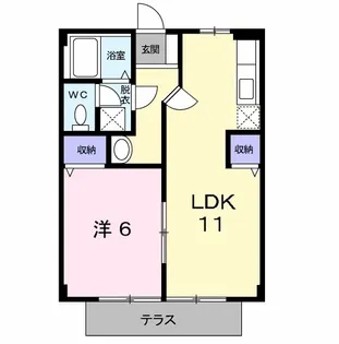 ユニハイム月尾Ⅰ【1階】の間取り