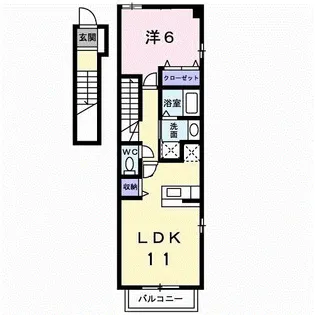 ハッピーヒルズⅠ【2階】の間取り