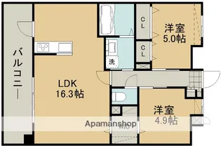 ユイット新町【10階】の間取り