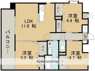 ユイット新町【9階】の間取り