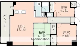 サムティ西熊本【5階】の間取り