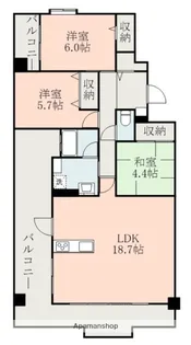 レクシア熊本中央エルビエンテ【11階】の間取り