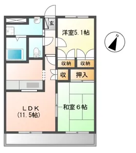グリーンヒル弐番館【2階】の間取り