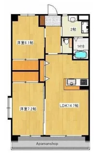 キャッスル上野 1番館【3階】の間取り