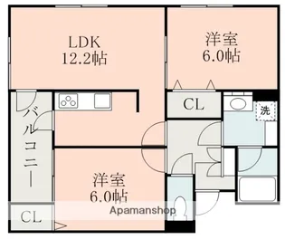 TANDRESS西熊本B【1階】の間取り