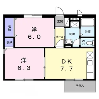 レジデンスサンモール【1階】の間取り