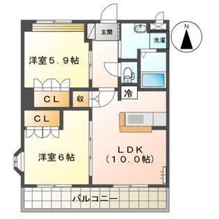 グランディール島崎【2階】の間取り