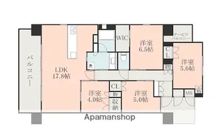 クレアホームズ新町レジデンス【8階】の間取り