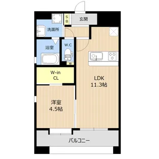 LIBTH熊本駅【1301号室】の間取り