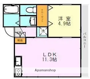 クリスティート保田窪【1階】の間取り