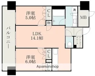 MJR熊本ザ・タワー【6階】の間取り