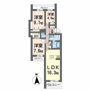 表参道グレイスK【2階】の間取り