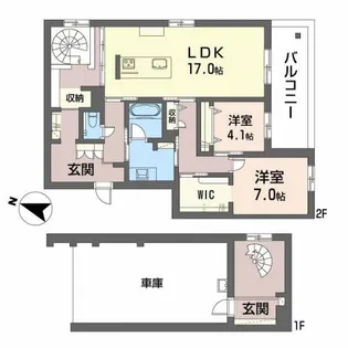 熊本県熊本市中央区大江1丁目【マンション】の間取り