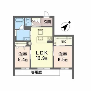 シャーメゾンアイリス【1階】の間取り