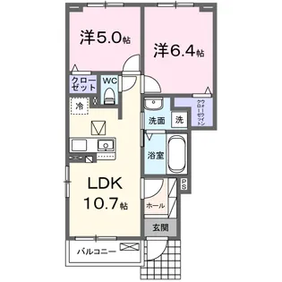 コンフォルト タツダ【1階】の間取り