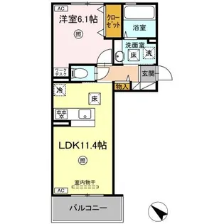DーROOM清水新地【1階】の間取り