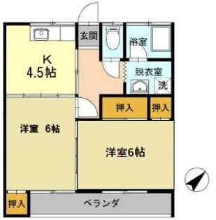 かつきハイツ【2階】の間取り