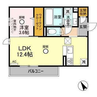 セレブ武蔵塚【1階】の間取り