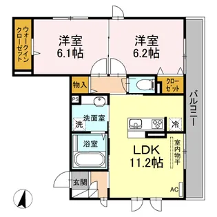 セジュール本荘【2階】の間取り