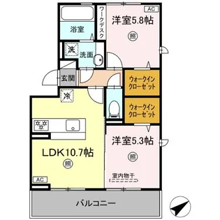 コウジィーコート【2階】の間取り