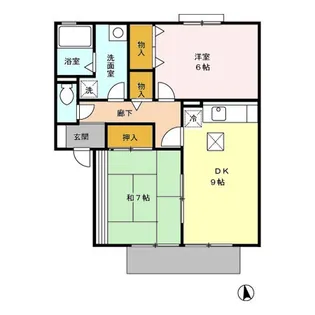 セジュールソシア A棟【102号室】の間取り