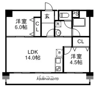 ARLA KOMEYAMACHI【2階】の間取り