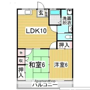 熊本県熊本市南区出仲間7丁目【アパート】の間取り