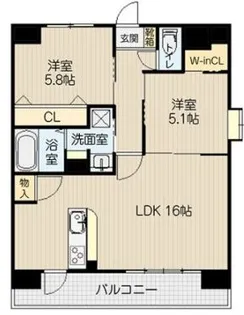 CLOWDIO熊本南【6階】の間取り