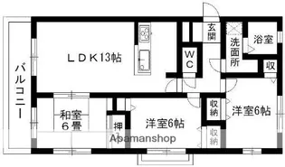 グリーンヒル西ノ上【4階】の間取り