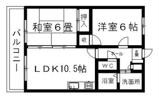 ウイング壱番館【205号室】の間取り