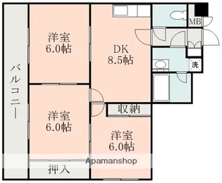 日宝セシール呉服町【3階】の間取り