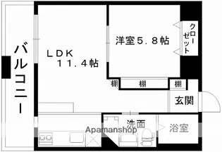 レジディア熊本辛島【7階】の間取り