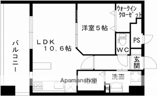 レジディア熊本辛島【6階】の間取り