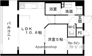 レジディア熊本辛島【4階】の間取り
