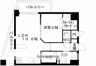 レジディア熊本辛島【9階】の間取り