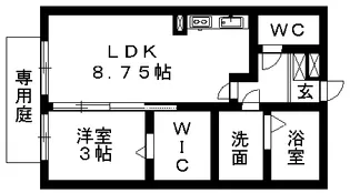 メゾンミュー B棟【1階】の間取り