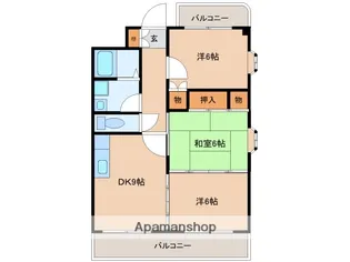 ヴィラクレストB【1階】の間取り