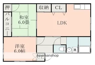 久フラットA【202号室】の間取り