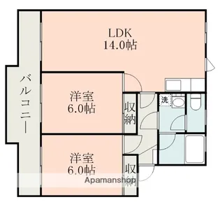 グローリーマンション【4階】の間取り