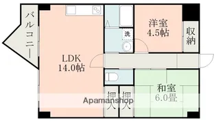 西ビル【703号室】の間取り